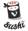 V Sushi logo