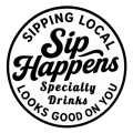 Sip Happens Specialty Drinks logo